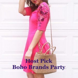 Free People Pink Embroidered Dress